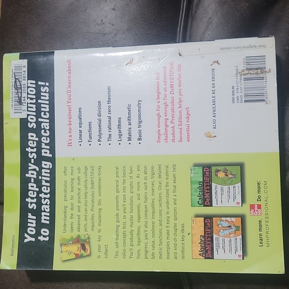 Precalculus demystified hard stuff made easy series book Mcgraw hill - Picture 2 of 5